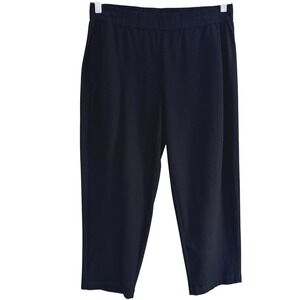 Eileen Fisher Washable Stretch Crepe Slim Cropped Pant Women Medium Petite Black